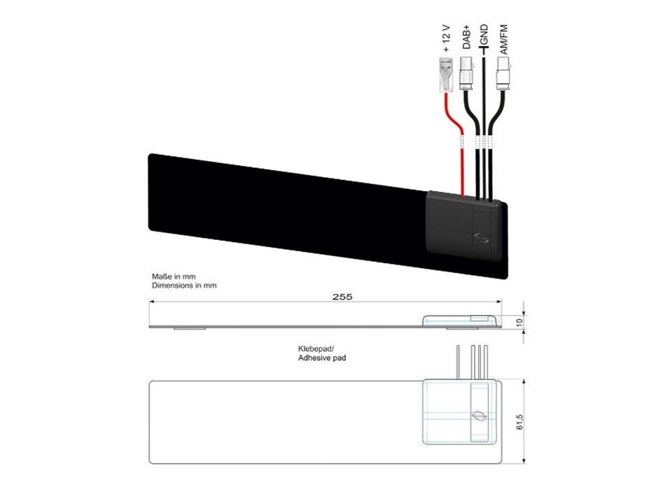 Glasklebeantenne AM/FM, DAB+ (B III)-2