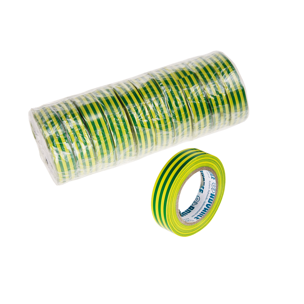 Isolierband 15 mm x 10 m grün / gelb 10 Stück 349011-09-10