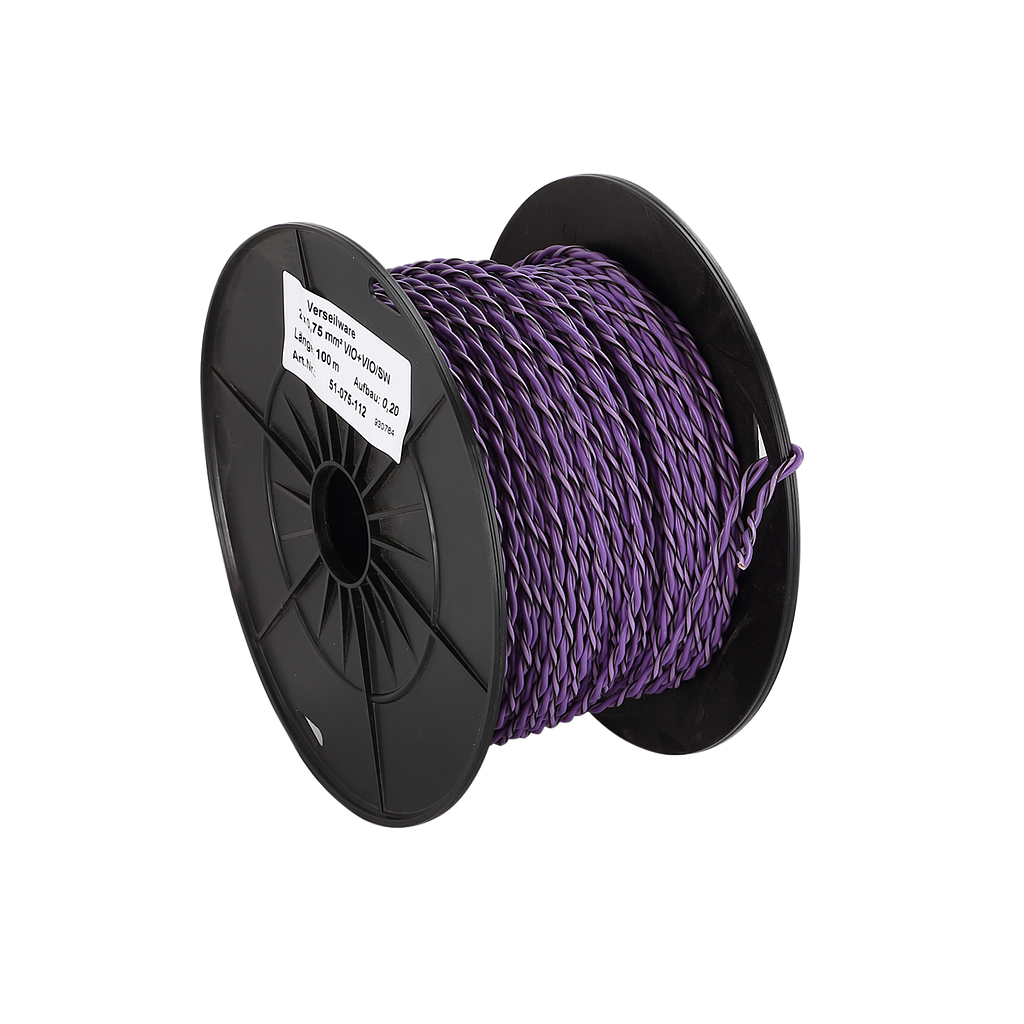 Lautsprecherkabel verdrillt 2x0.75mm² violett/violettschwarz 51-075-112