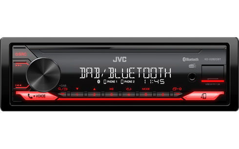 JVC KD-X282DBT 1-DIN Autoradio mit USB, AUX, Bluetooth und kurzem Chassis