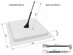 [2100000108527] Antennenset A1H, UKW/DAB+; 10m Kabel, FAKRA/DIN/ISO/SMB